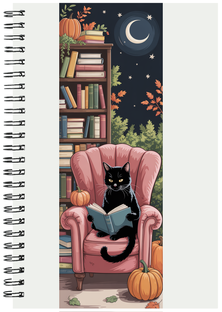 Cozy Night Reader Cat Notebook