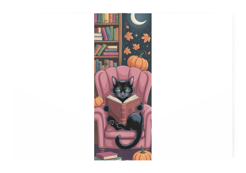 Cozy autumn cat reader journal