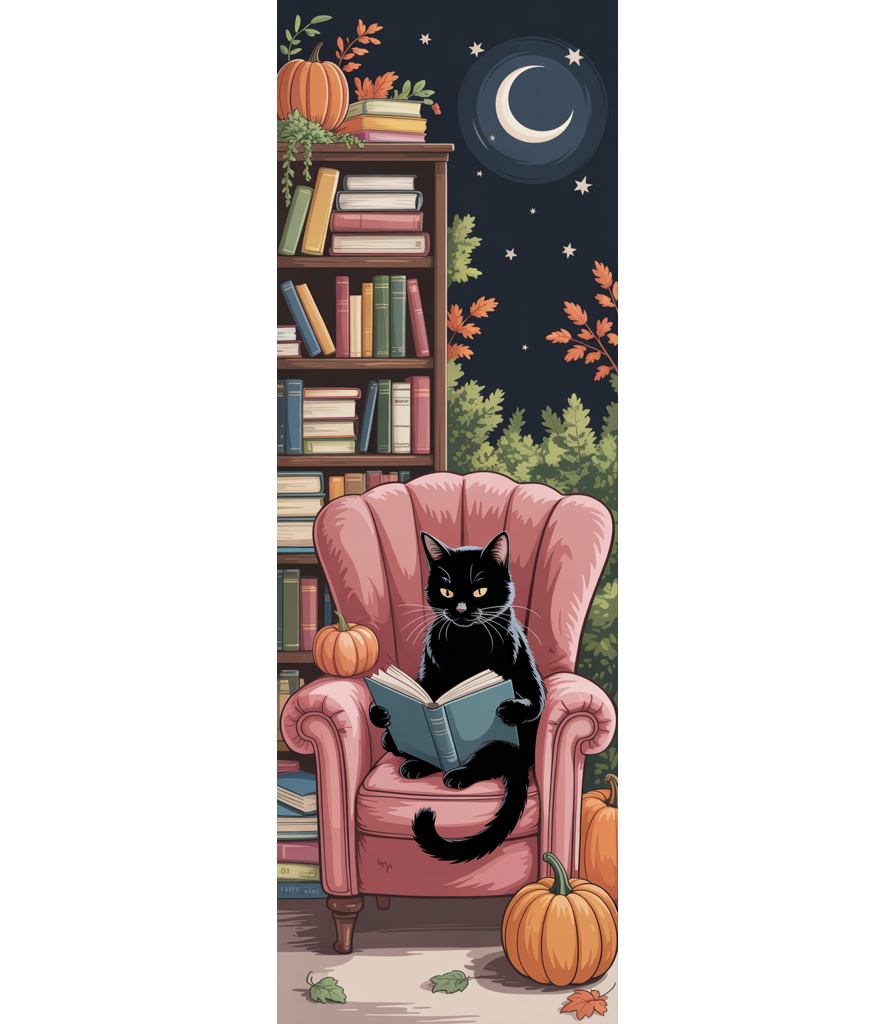 Cozy autumn cat reader sweatshirt